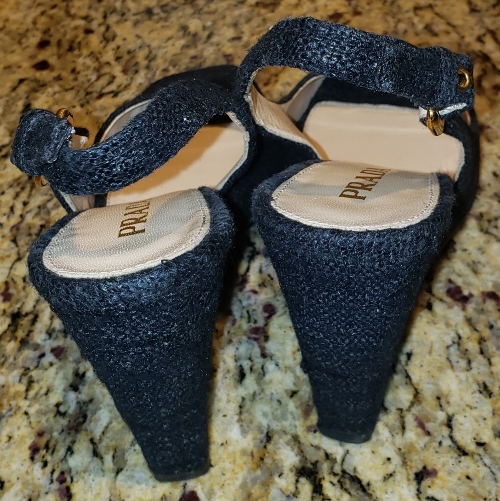 Prada shoes sling back 7 1/2 blue.